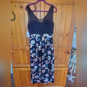 En Focus size 14 Navy/Floral Dress New